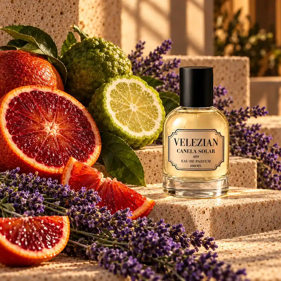 Notas de salida de Canela Solar - 489: Naranja sanguina, bergamota y lavanda