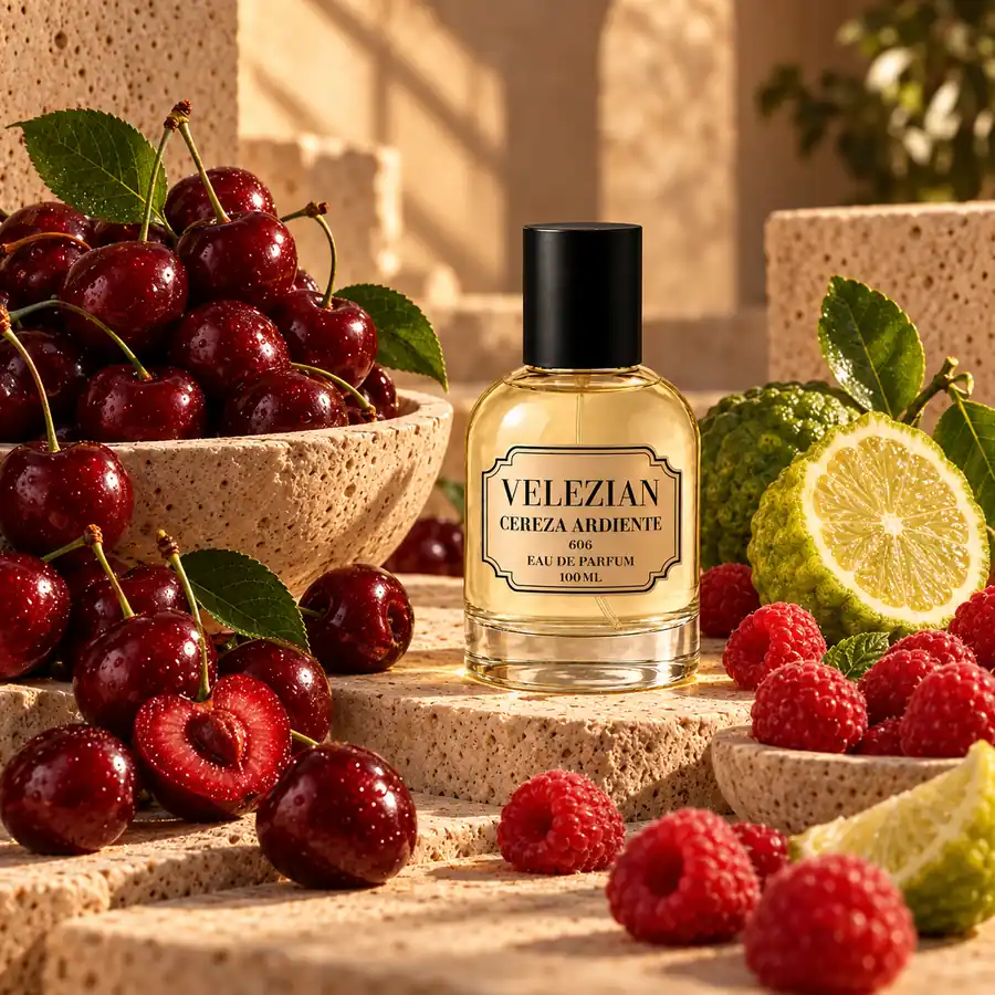 Notas de salida de Cereza Ardiente - 606: Cereza ardiente, bergamota y frambuesa