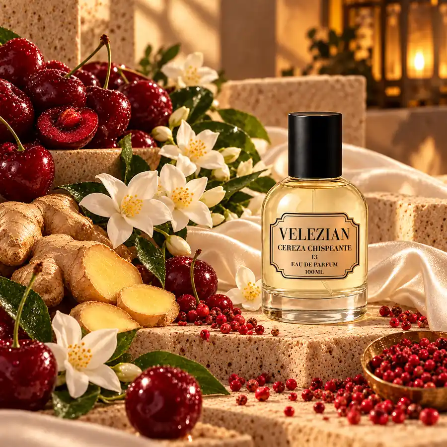 Frasco Cereza Chispeante - 13 de Velezian con sus notas olfativas