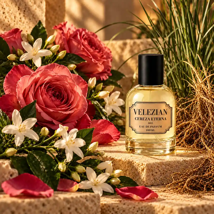 Notas de corazón de Cereza Eterna - 605: Rosa, jazmín y vetiver