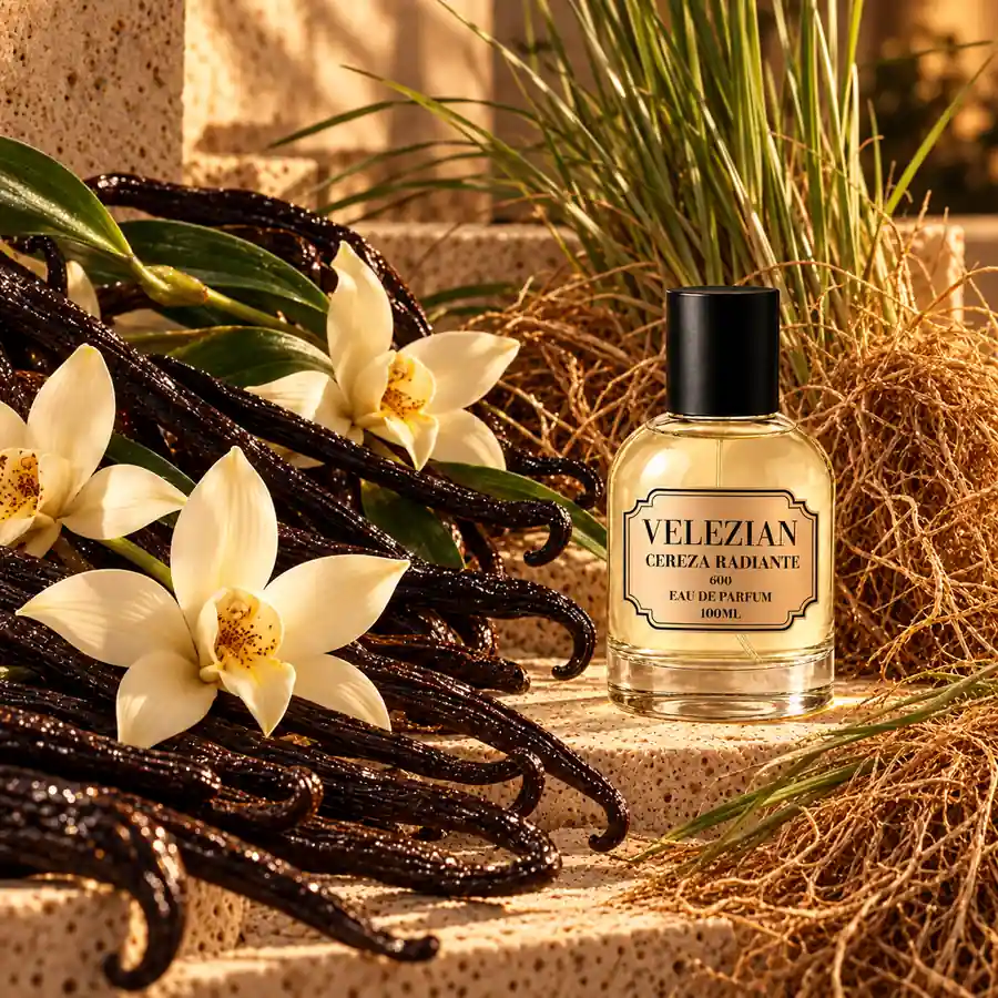 Notas de fondo de Cereza Radiante - 600: Vainilla Bourbon y vetiver