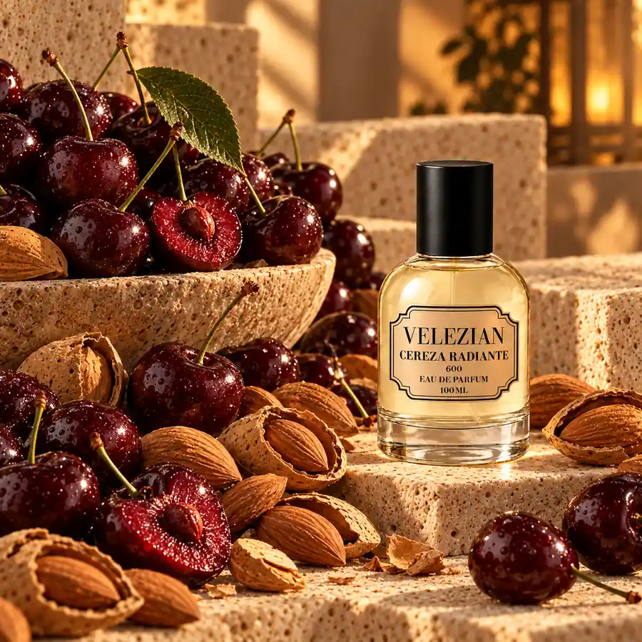 Notas de salida de Cereza Radiante - 600: Cereza negra y almendra amarga