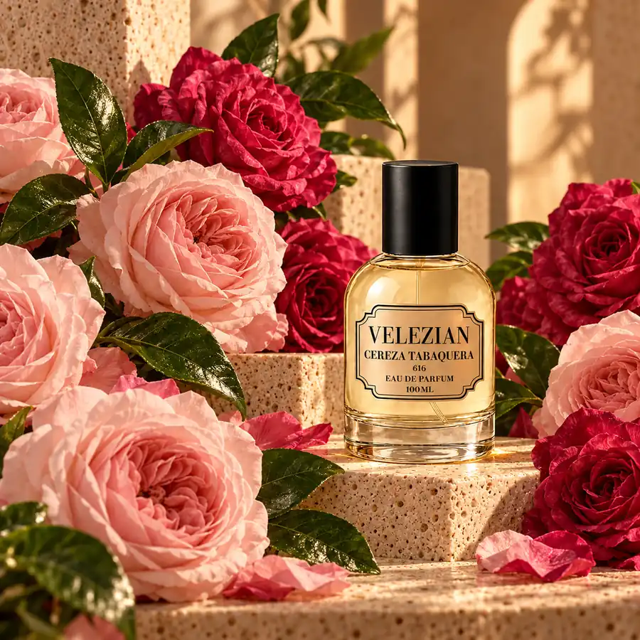 Notas de corazón de Cereza Tabaquera - 616: Rosa centifolia, rosa de Damasco y hoja de cítrico