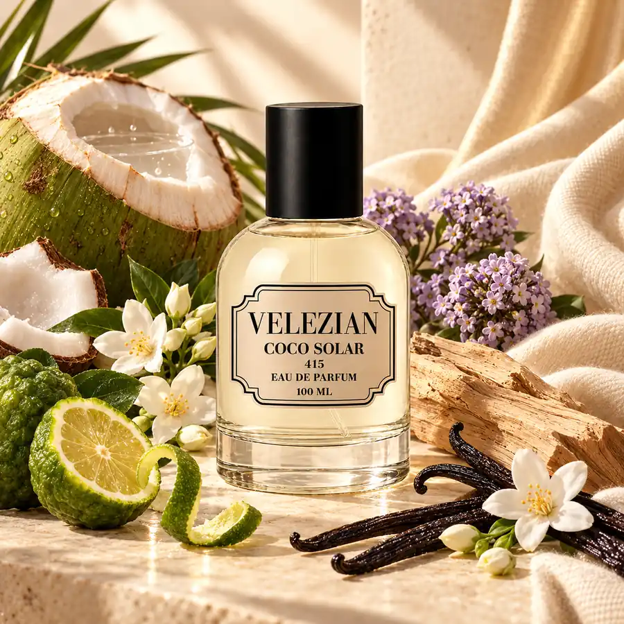 Coco Solar - 415 de Velezian con su composición ambarada, floral y cremosa