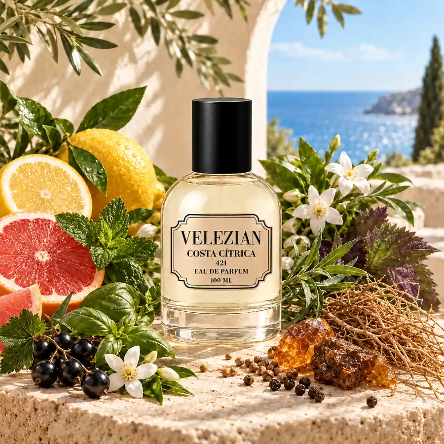Costa Cítrica - 421 de Velezian con su composición cítrica, verde y aromática