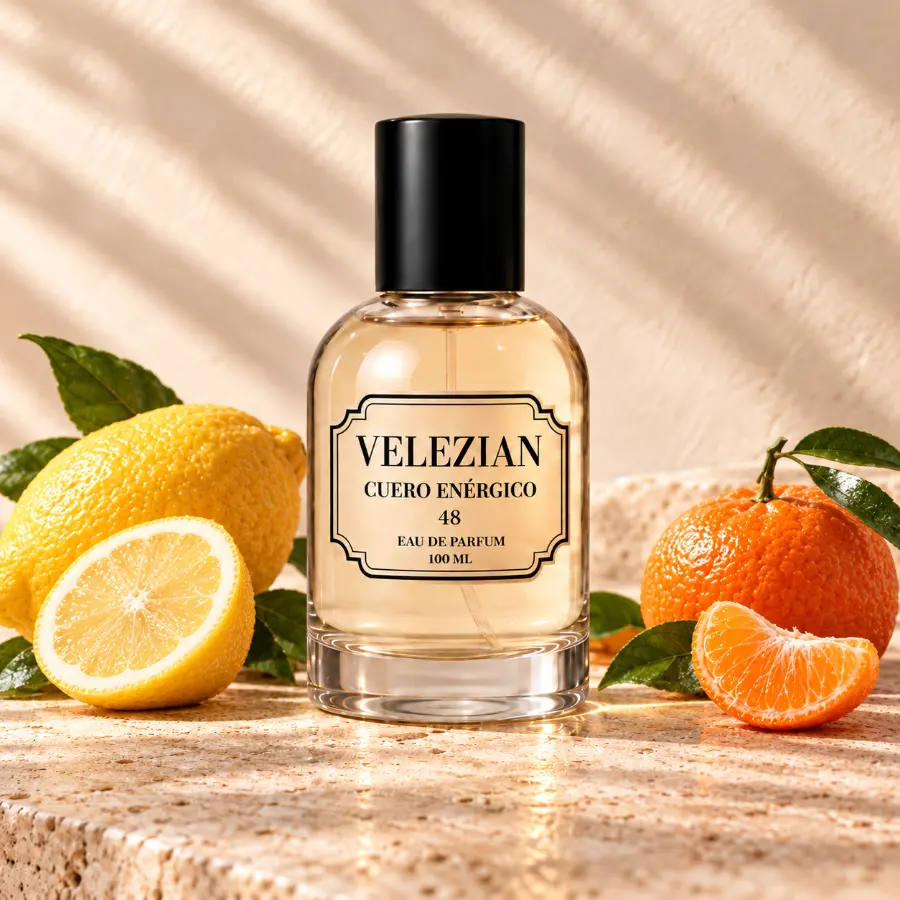 Notas de salida de Cuero Enérgico 48: Limón de Amalfi y mandarina