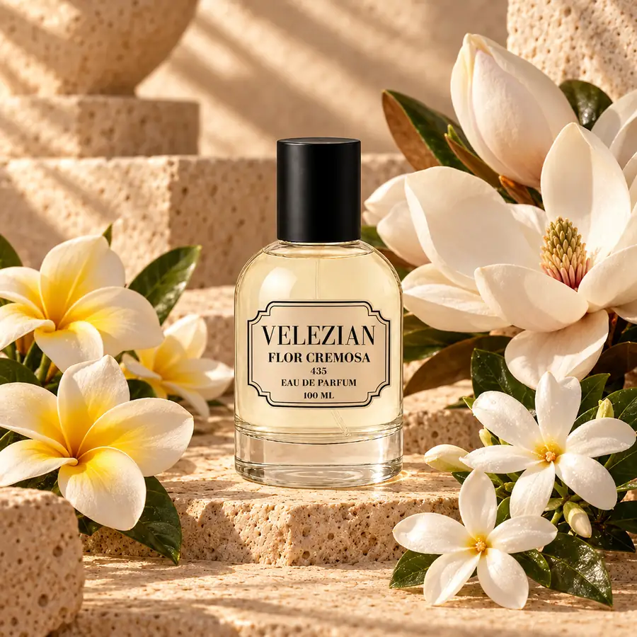 Notas de corazón de Flor Cremosa 435: frangipani, flor de tiaré y magnolia