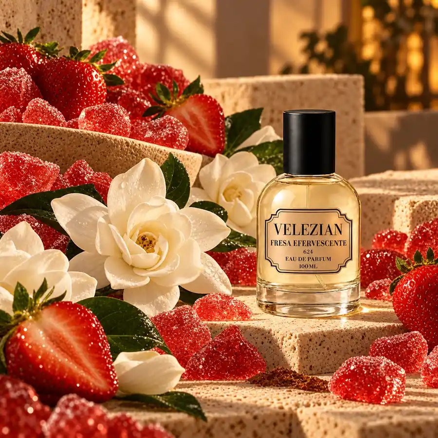 Notas de corazón de Fresa Efervescente - 624: Caramelo efervescente de fresa y gardenia