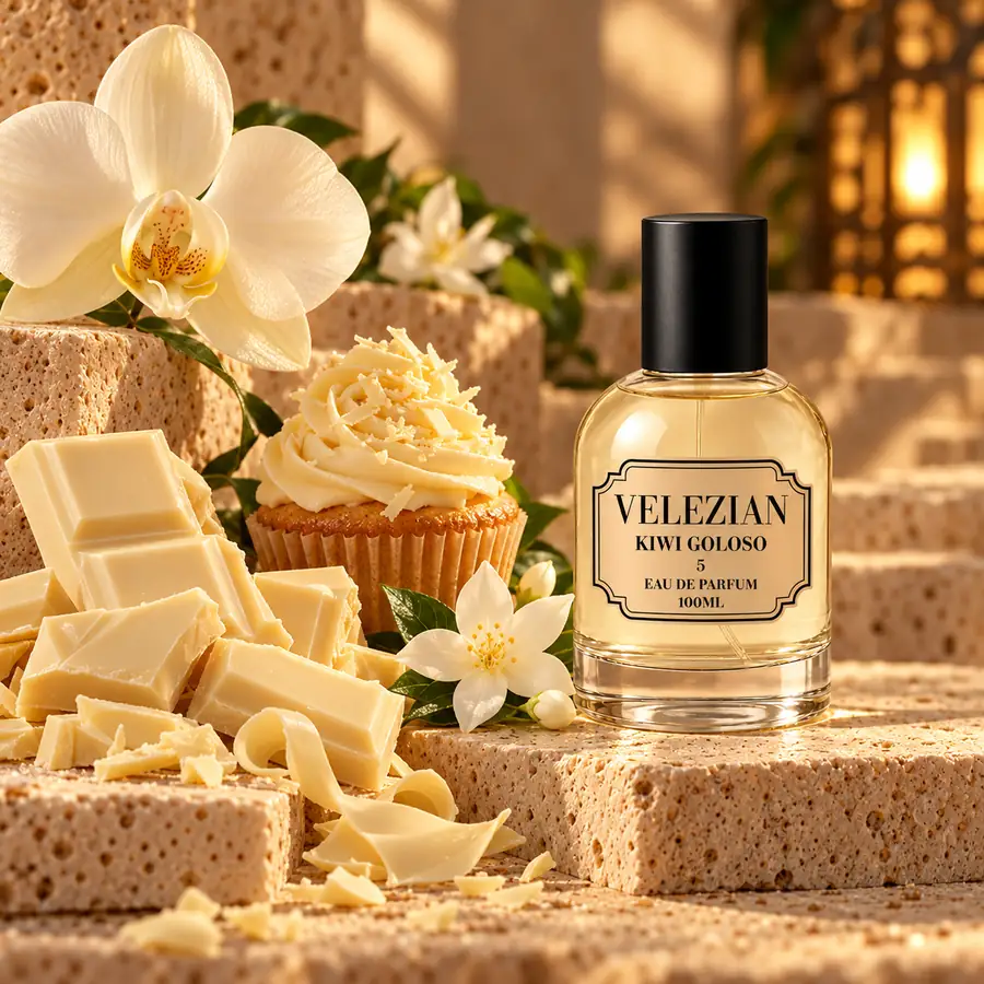 Notas de corazón de Kiwi Goloso - 5: Chocolate blanco, cupcake, orquídea y jazmín