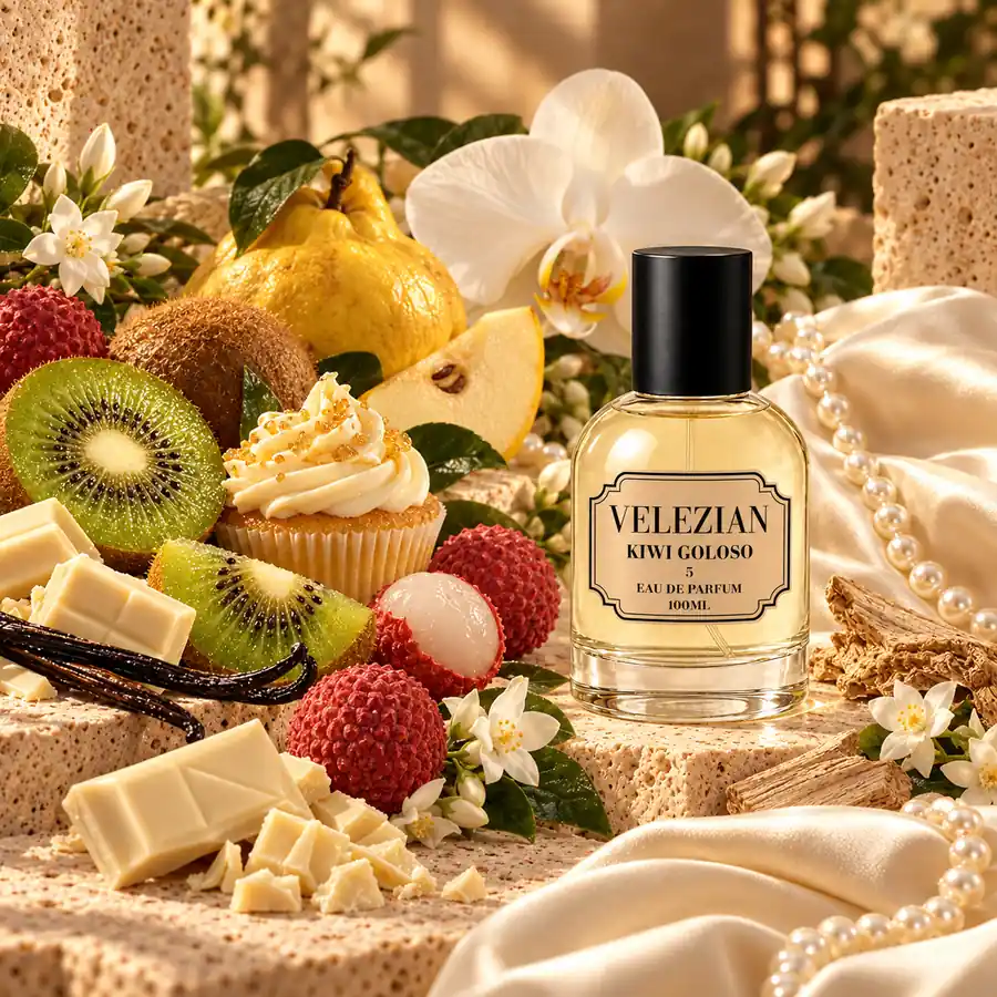 Frasco Kiwi Goloso - 5 de Velezian con sus notas olfativas
