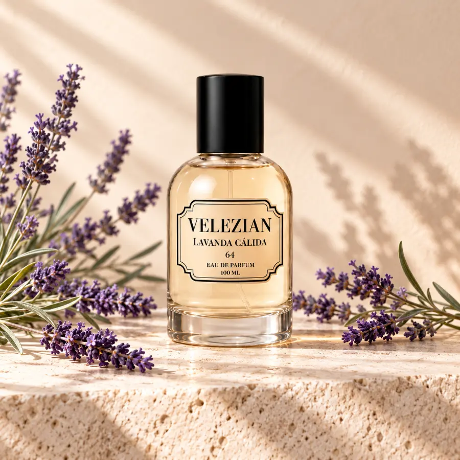 Lavanda Cálida 64 de Velezian, familia olfativa aromática