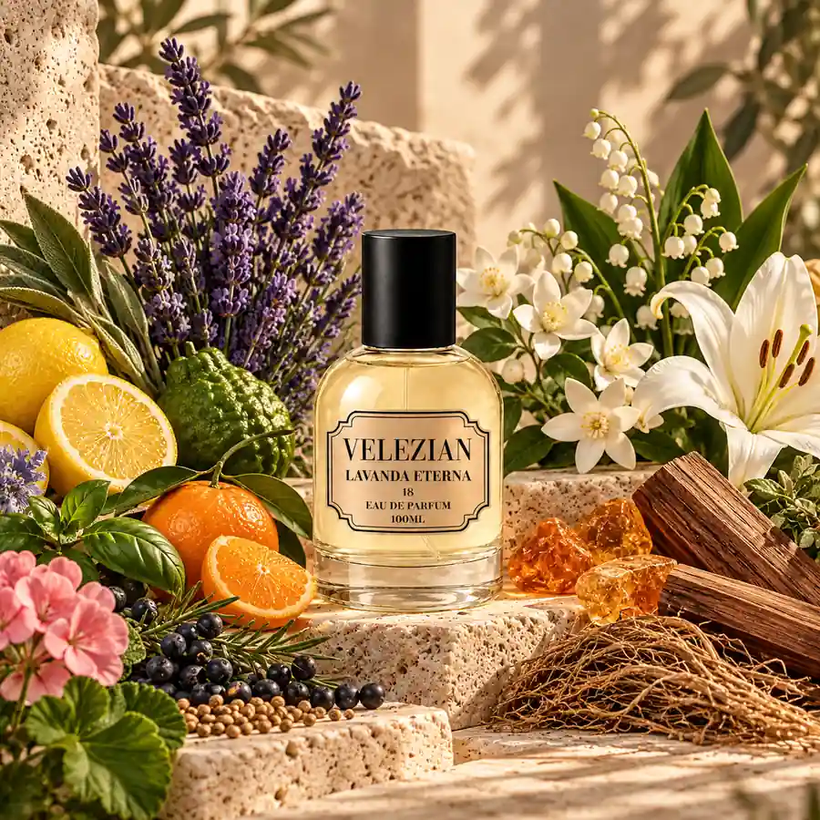 Frasco Lavanda Eterna - 18 de Velezian con sus notas olfativas
