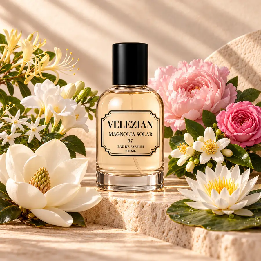 Notas de corazón de Magnolia Solar 37: Madreselva, fresia, jazmín, magnolia, nenúfar, azahar, peonía y rosa de mayo
