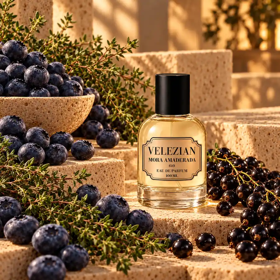 Notas de salida de Mora Amaderada - 610: Moras azules, tomillo y cassis