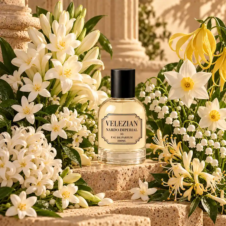 Notas de corazón de Nardo Imperial - 33: Nardo de la India, jazmín, ylang-ylang, narciso, madreselva, jacinto y muguete