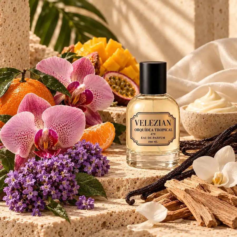 Frasco Orquídea Tropical - 479 de Velezian con sus notas olfativas