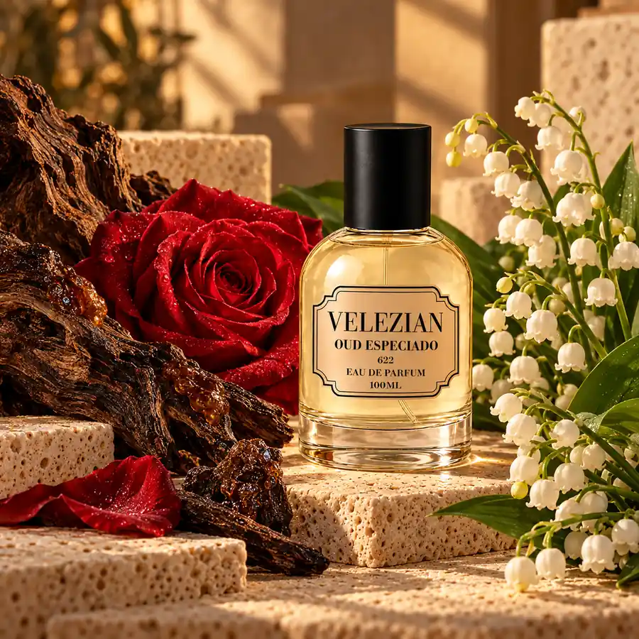 Notas de corazón de Oud Especiado - 622: Rosa, oud y lirio de los valles