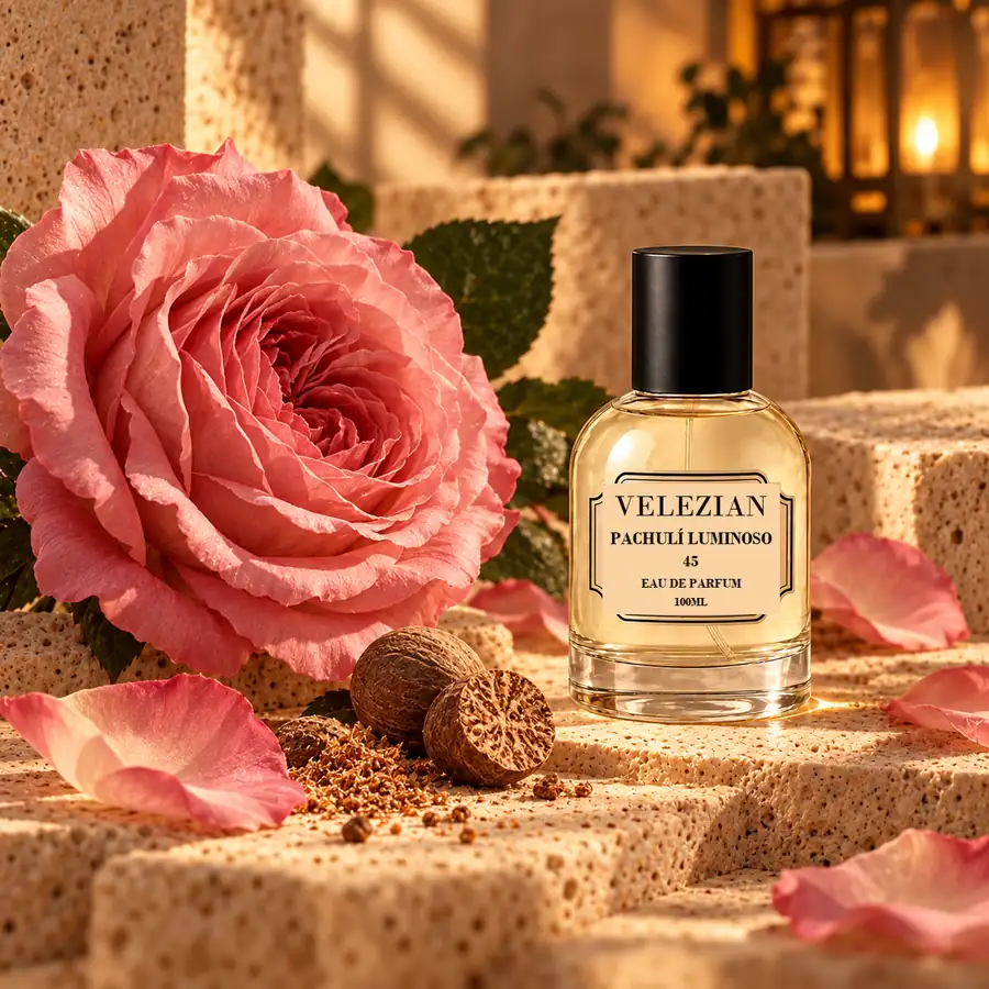 Notas de corazón de Pachulí Luminoso - 45: Rosa turca, jazmín, mimosa e ylang-ylang