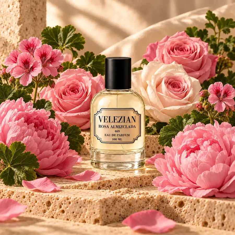 Notas de corazón de Rosa Almizclada - 469: Rosa, geranio Bourbon y peonía