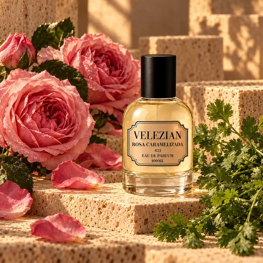 Notas de salida de Rosa Caramelizada - 621: Rosa damascena de Bulgaria y cilantro
