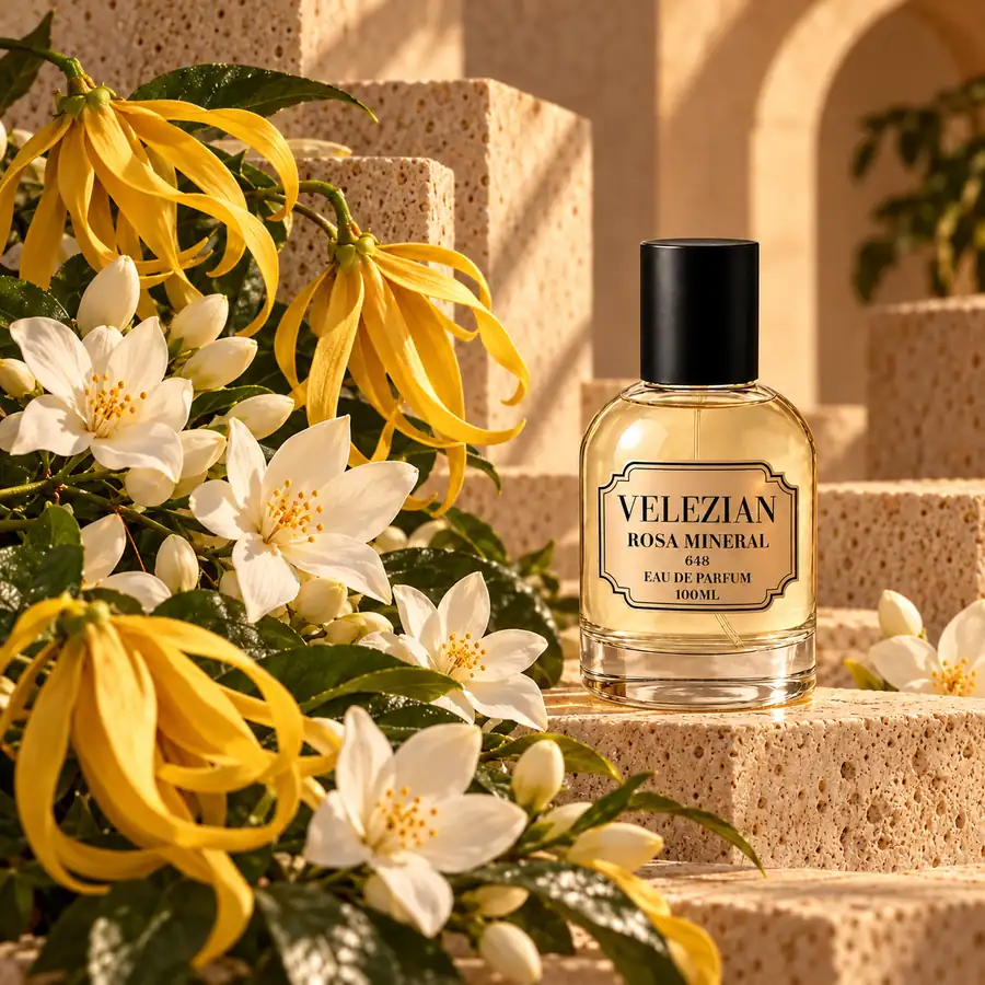 Notas de corazón de Rosa Mineral - 648: Jazmín absoluto e ylang-ylang solar