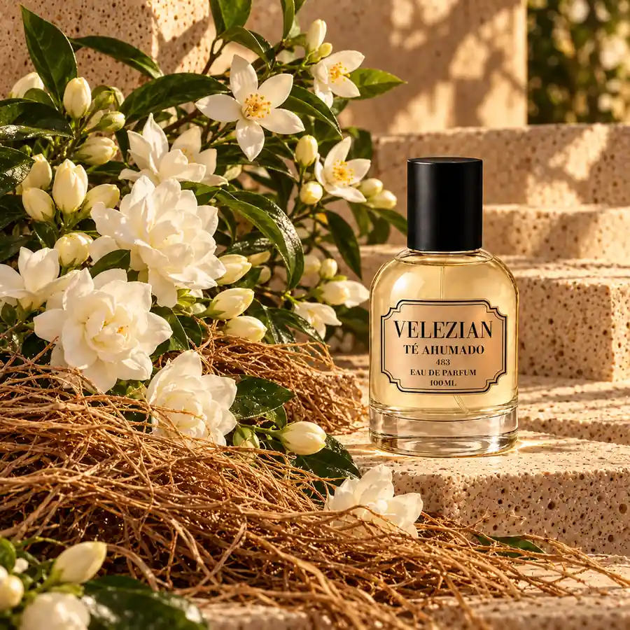 Notas de corazón de Té Ahumado - 483: Jazmín sambac, nerolí y vetiver