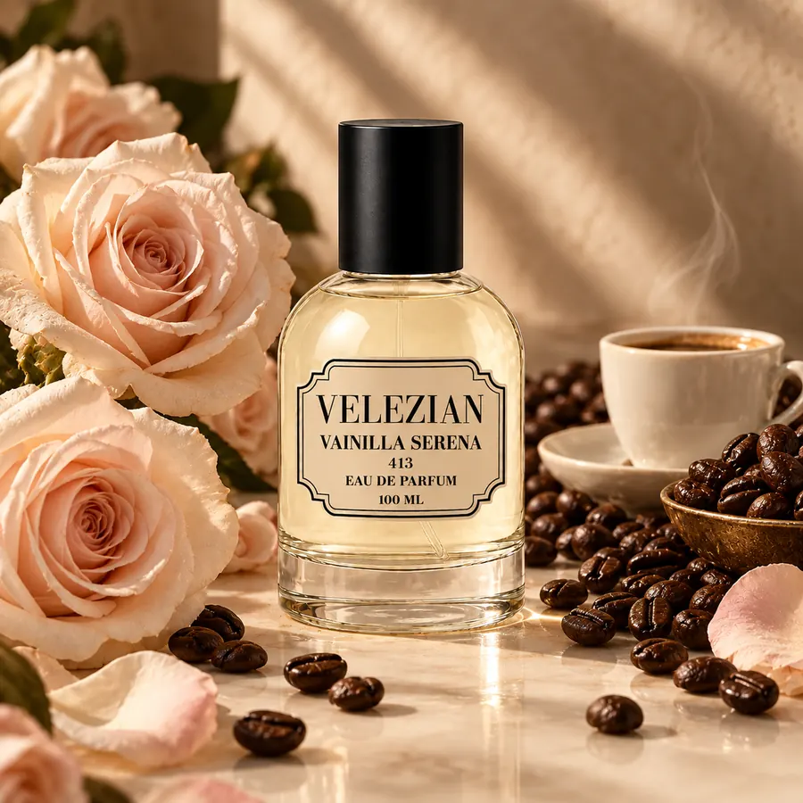Notas de corazón de Vainilla Serena - 413: rosa y café