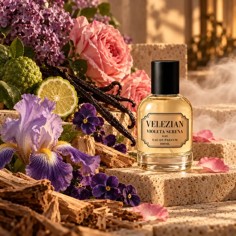 Frasco Violeta Serena - 640 de Velezian con sus notas olfativas