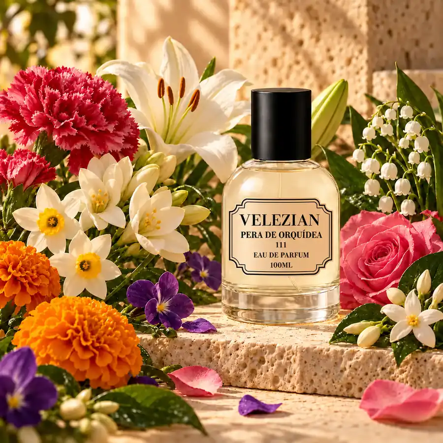 Notas de corazón de Pera de Orquídea - 111: Ylang-ylang, jengibre, orquídea, iris, nardos y ciruela.