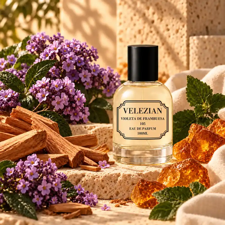 Notas de fondo de Violeta de Frambuesa - 105: iris, haba tonka, resinas, almizcle, sándalo